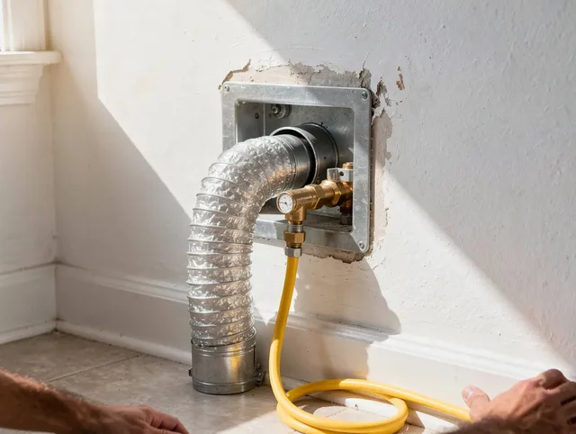 Ipswich Dryer Vent Cleaning certified technician performing specialized gas dryer vent cleaning in Ipswich